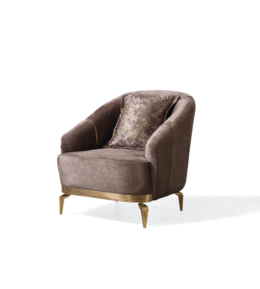 Santana Coffee Velvet Chair - Mattress on Demand