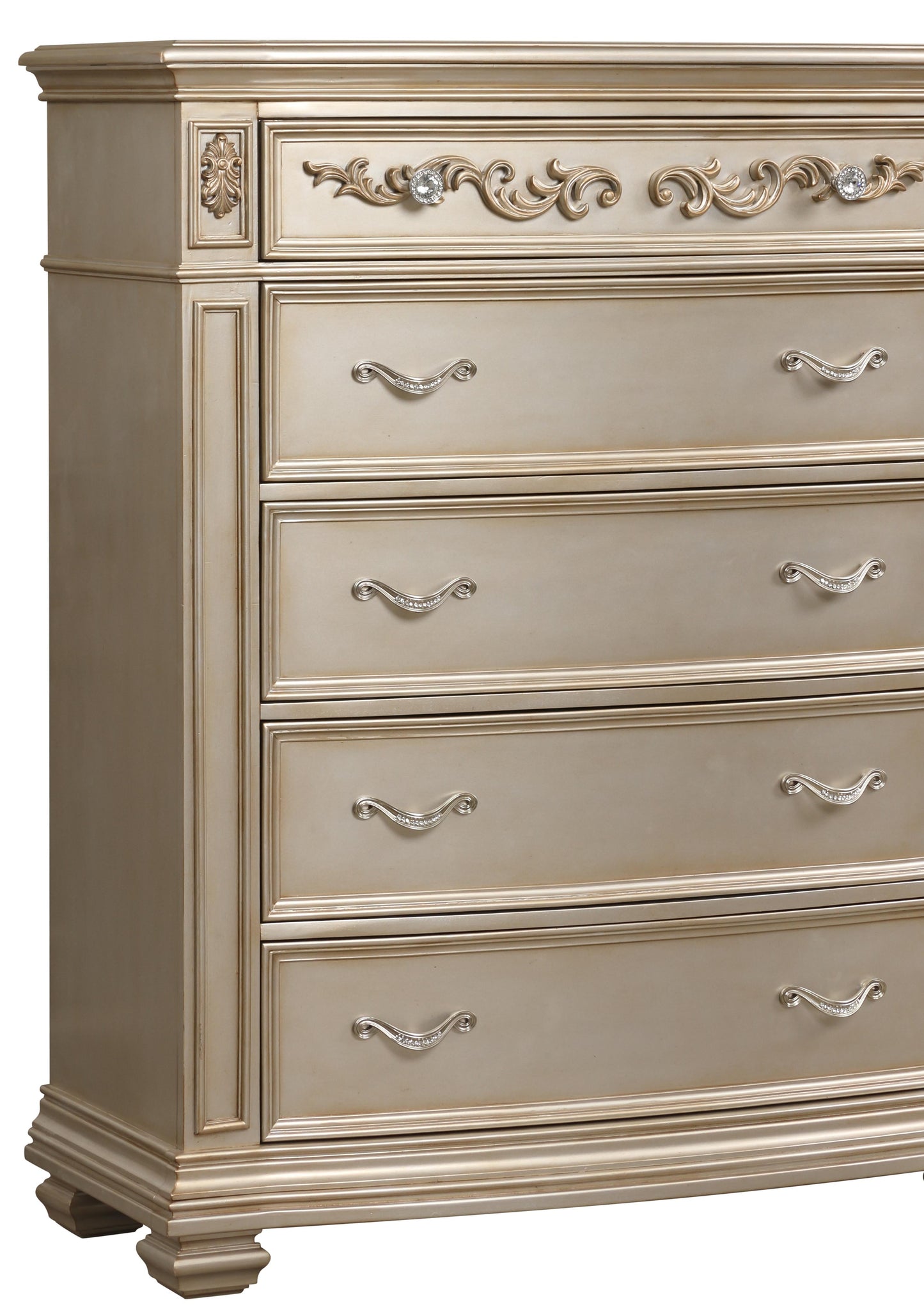 Valentina Traditional Style Chest in Gold finish Wood