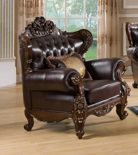 Vanessa Traditional Style Chair in Walnut finish Wood