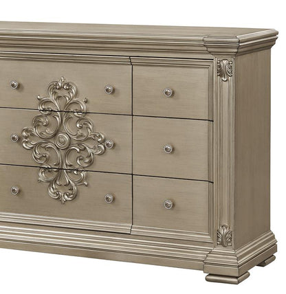 Alicia Transitional Style Dresser in Beige finish Wood