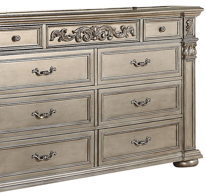 Platinum Traditional Style Dresser in Gold finish Wood