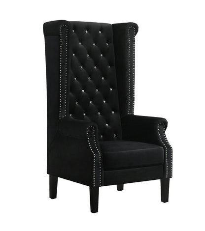 Bollywood Transitional Style Black Accent Chair