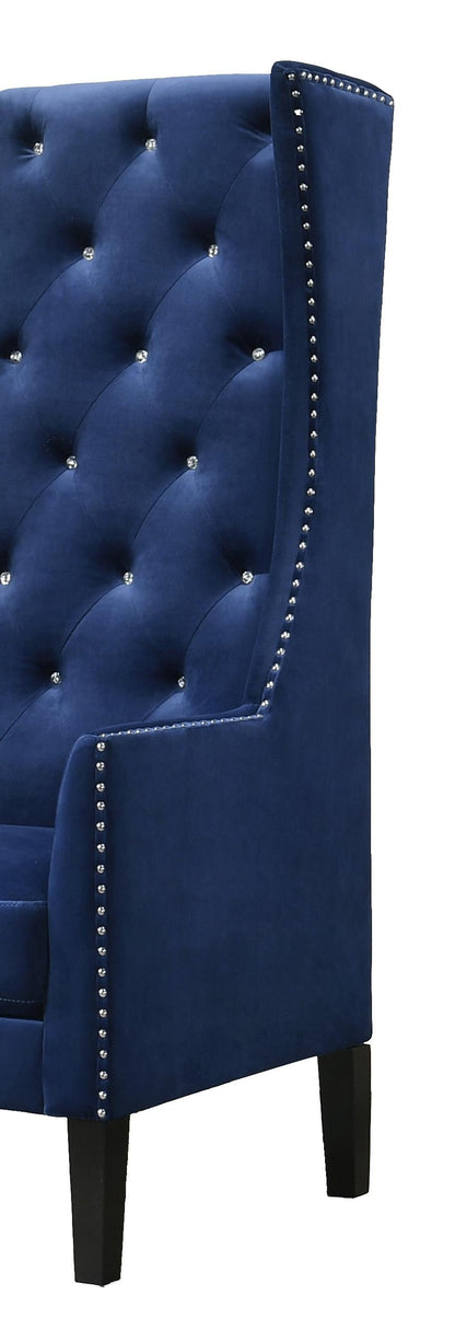 Hollywood Transitional Style Blue Accent Chair