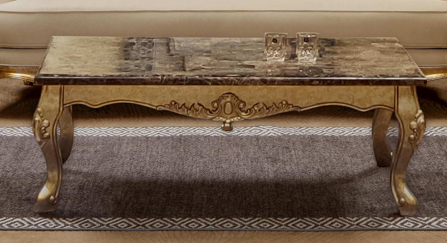 Majestic Transitional Style Coffee Table in Gold finish Wood