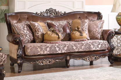 Phoenix Transitional Style Sofa in Cherry finish Wood