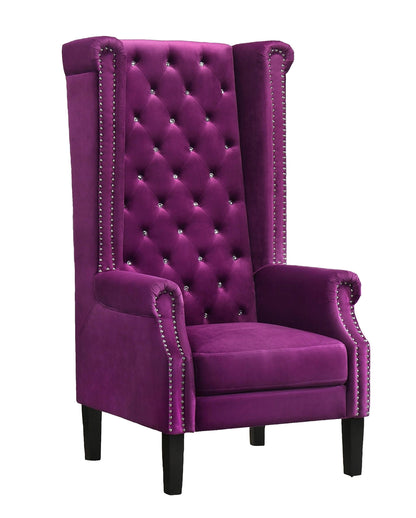 Bollywood Transitional Style Purple Accent Chair