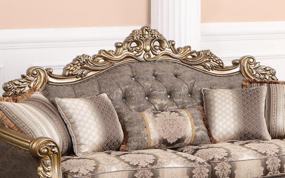 Amelia Traditional Style Sofa in Bronze finish Wood