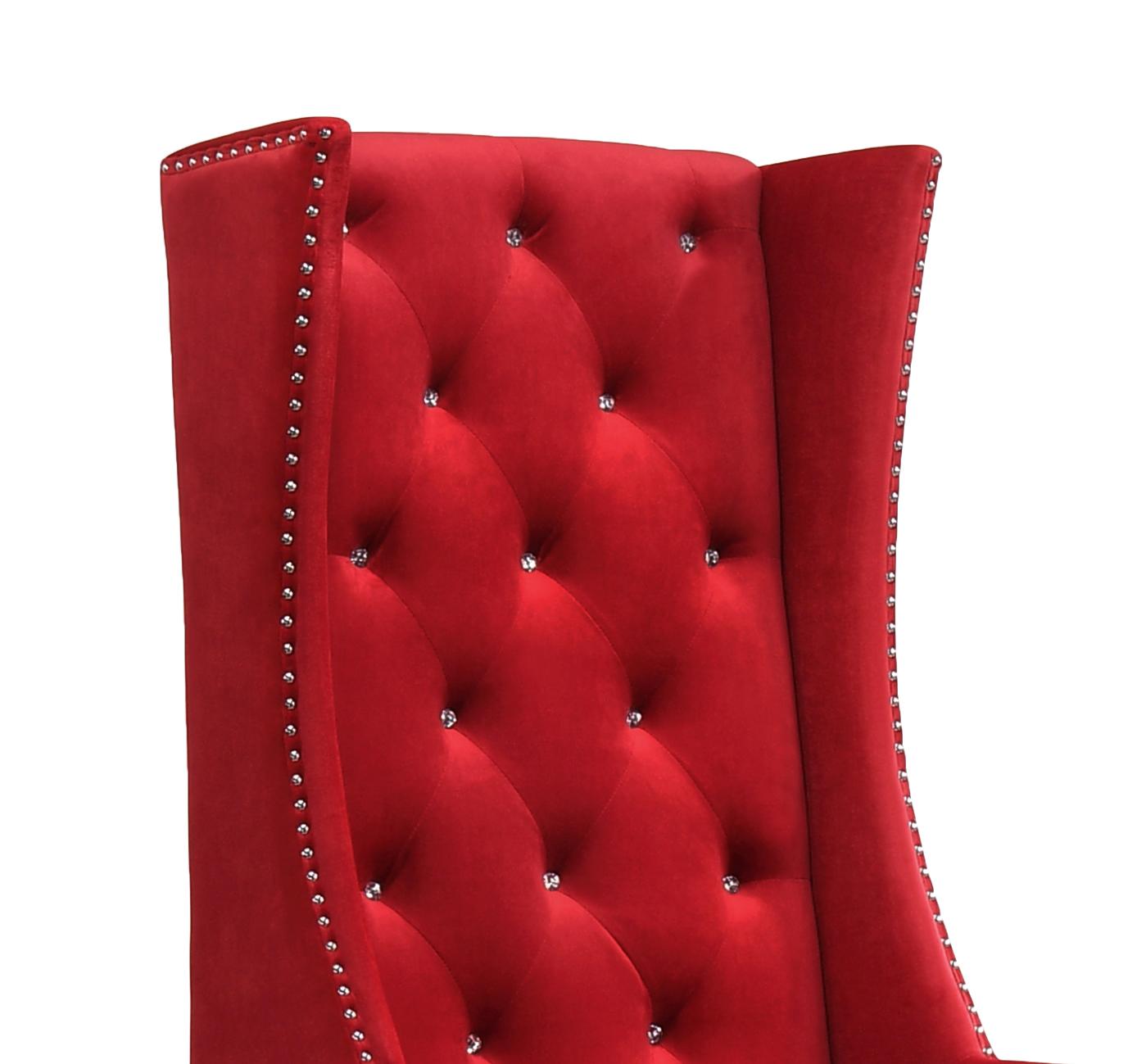 Hollywood Transitional Style Red Accent Chair