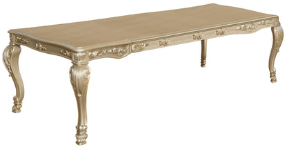 Miranda Transitional Style Dining Table in Gold finish Wood