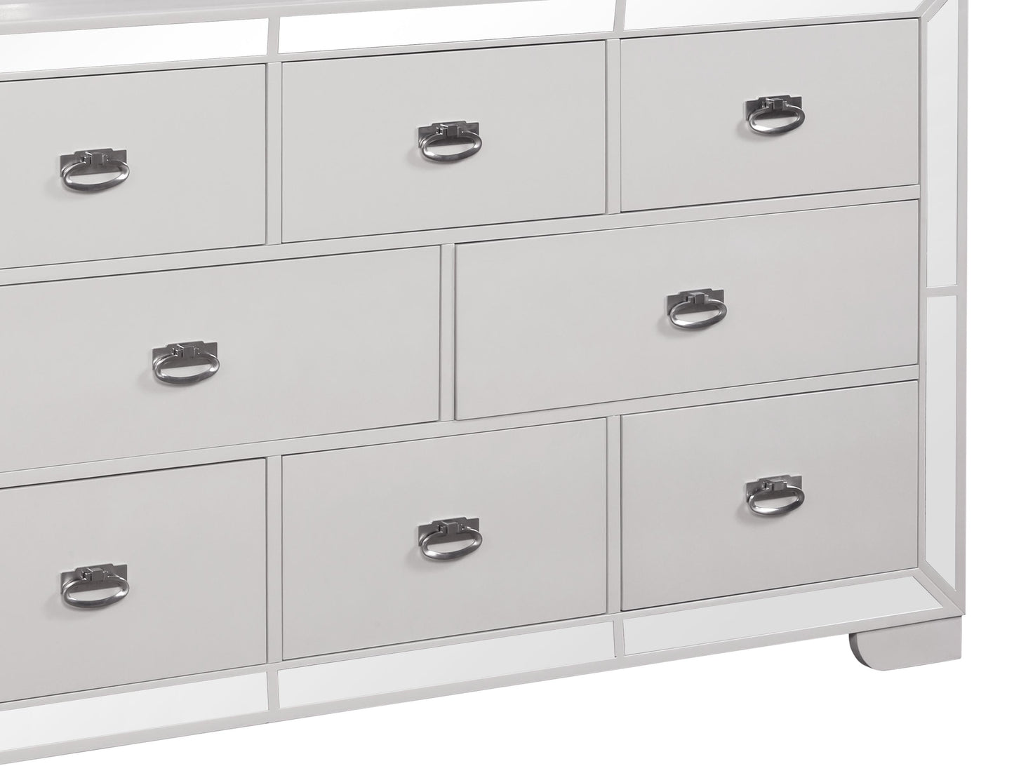 Grand Gloria Contemporary Style Dresser in White finish Wood