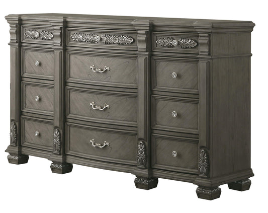 Silvy Transitional Style Dresser in Gray finish Wood