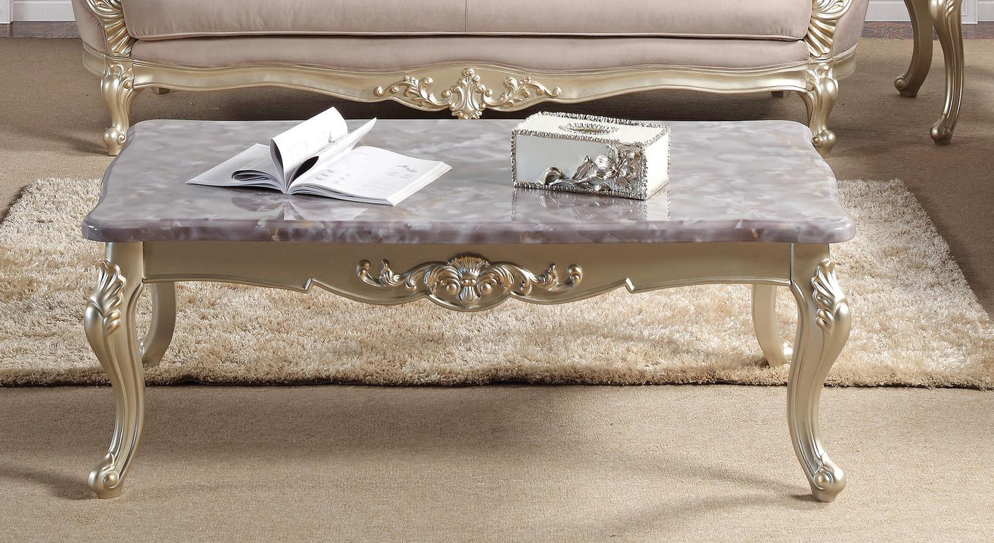 Diana Traditional Style Coffee Table in Champagne finish Wood