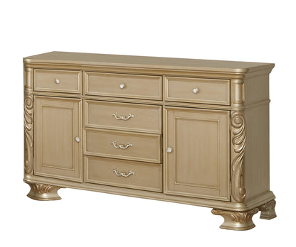 Miranda Transitional Style Dining Buffet in Gold finish Wood