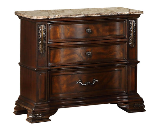 Santa Monica Traditional Style Nightstand in Cherry finish Wood