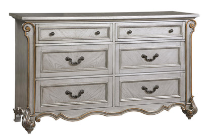 Melrose Transitional Style Dresser in Silver finish Wood