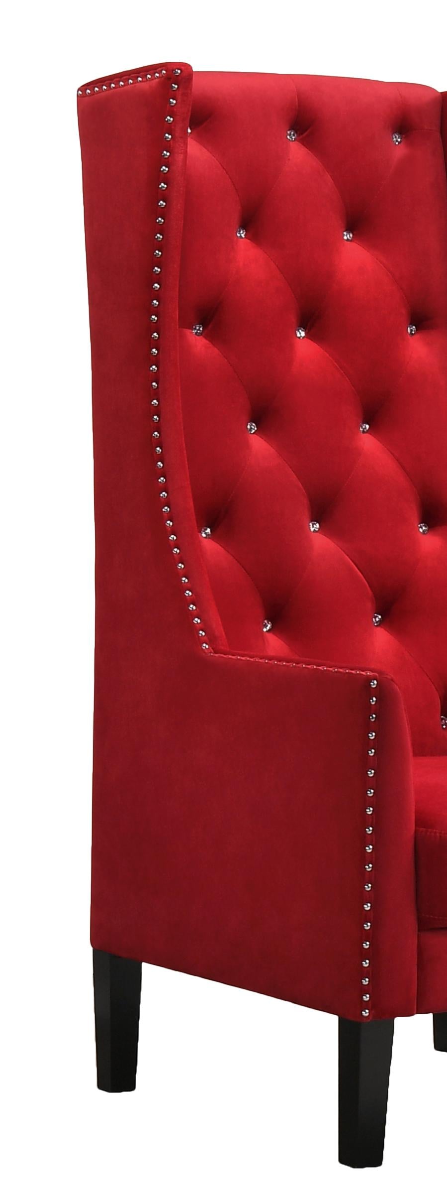 Hollywood Transitional Style Red Accent Chair