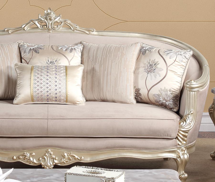 Elanor Traditional Style Sofa in Champagne finish Wood