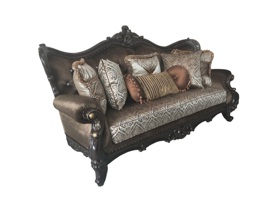 Aroma Traditional Style Sofa in Cherry finish Wood