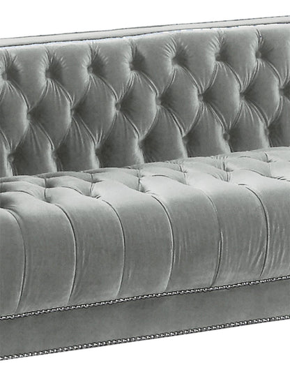 Kendel Silver Modern Style Gray Sofa with Acrylic Legs