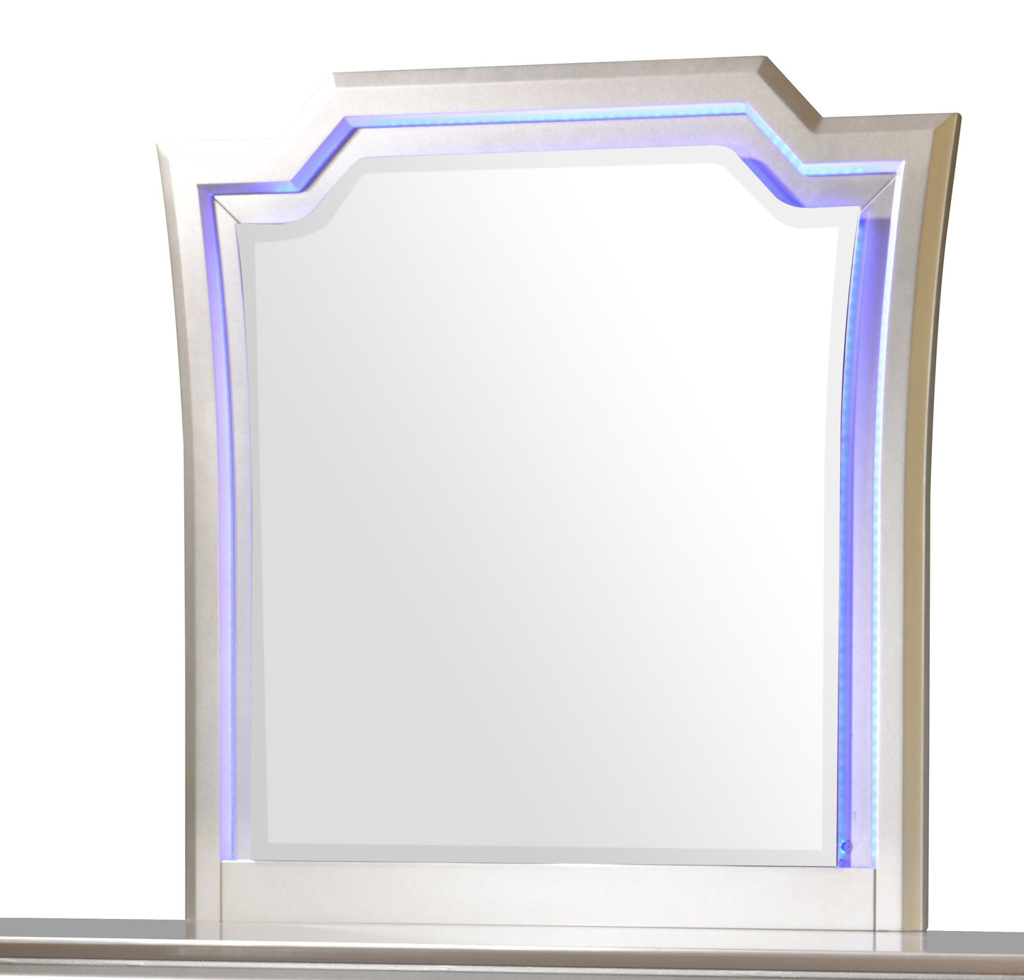 Alia Modern Style Mirror in Silver finish Wood