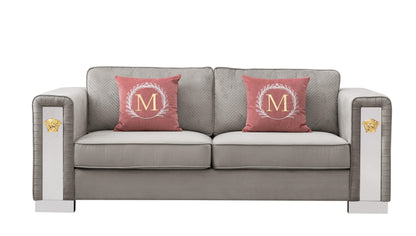 William Modern Style Gray Sofa with Metal legs