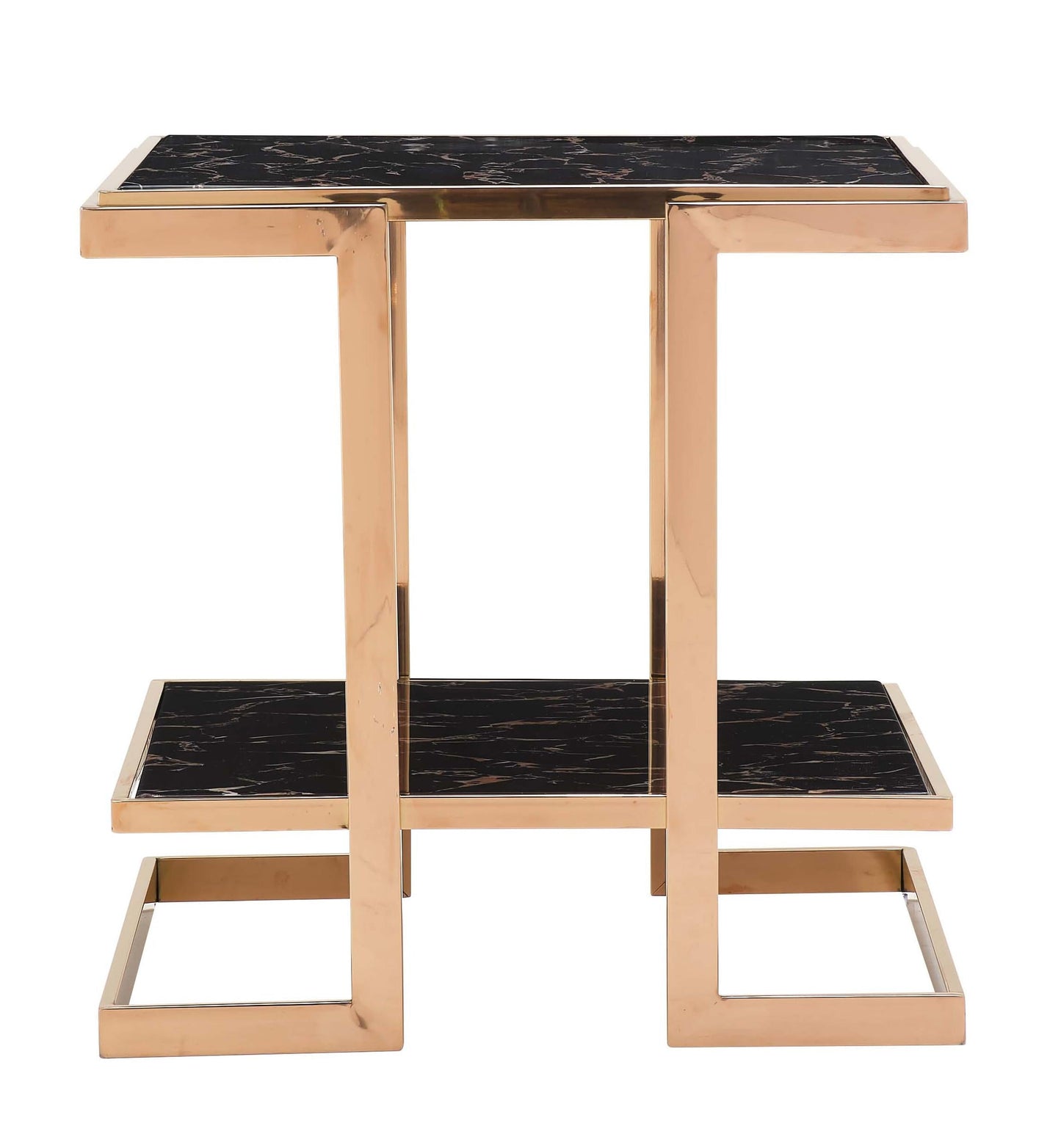 Dayna Modern Style Marble End Table with Metal Base