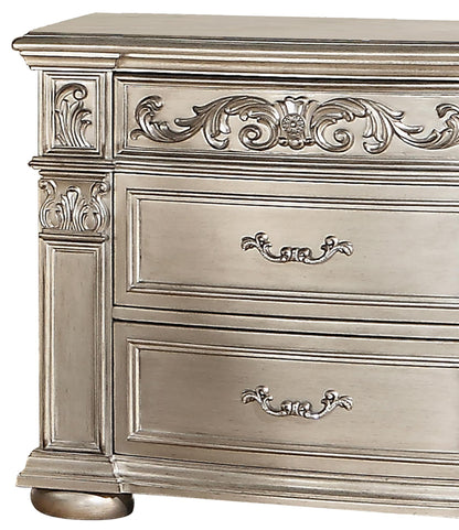 Platinum Traditional Style Nightstand in Gold finish Wood