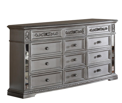 Pamela Transitional Style Dresser in Silver finish Wood