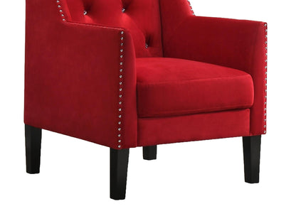 Hollywood Transitional Style Red Accent Chair