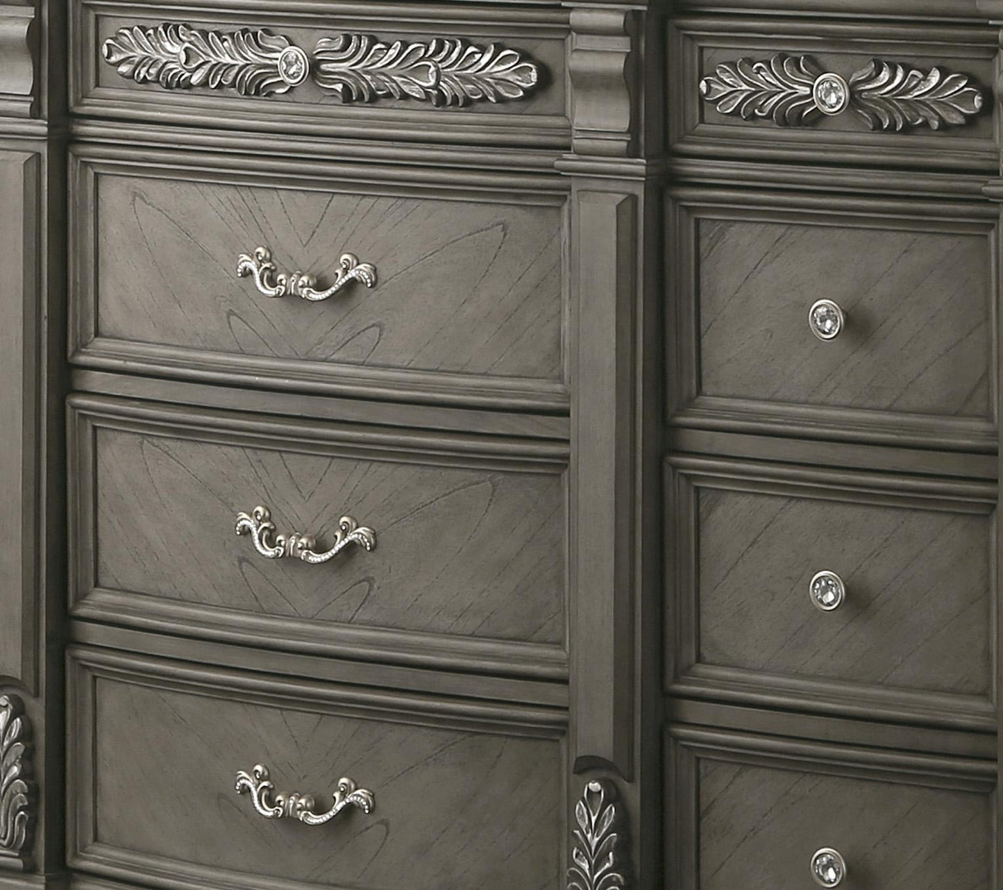 Silvy Transitional Style Dresser in Gray finish Wood