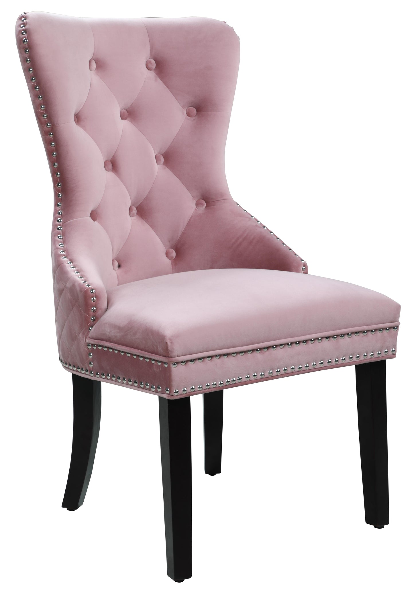 Bronx Transitional Style Pink Dining Chair in Walnut Wood