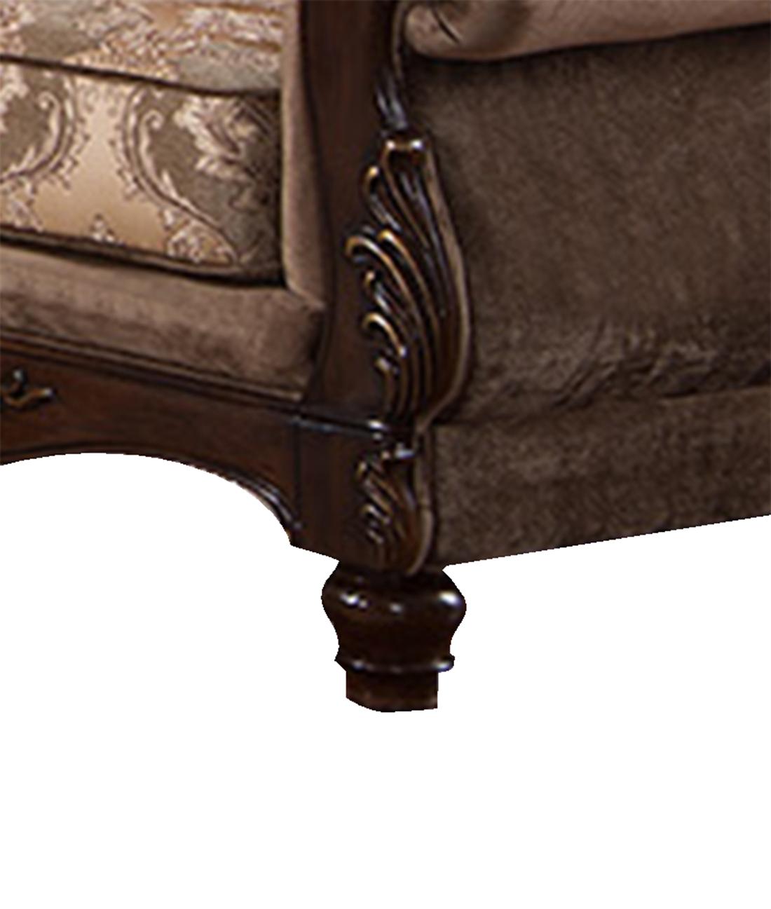 Zoya Traditional Style Loveseat in Cherry finish Wood