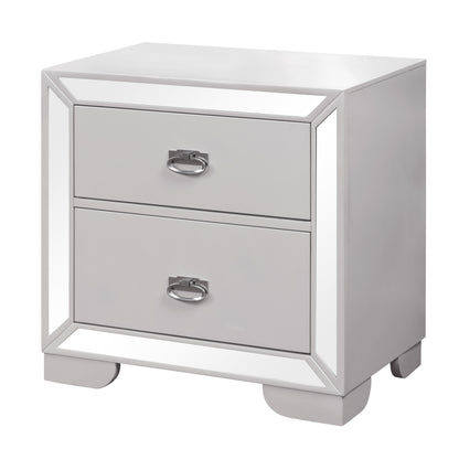 Grand Gloria Contemporary Style Nightstand in White finish Wood