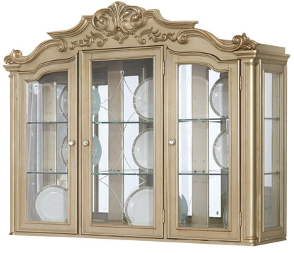 Miranda Transitional Style Dining Hutch in Gold finish Wood