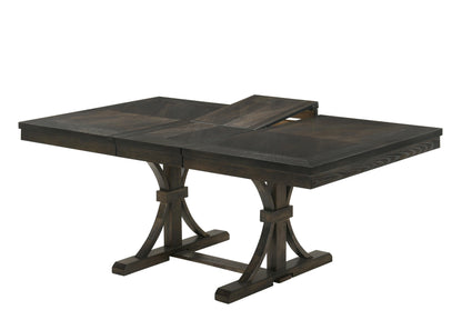 Asbury Transitional Style Dining Table in Dark Brown finish Wood