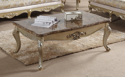 Diana Traditional Style Coffee Table in Champagne finish Wood