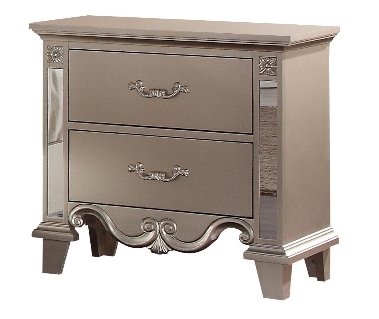 Sonia Contemporary Style Nightstand in Beige finish Wood