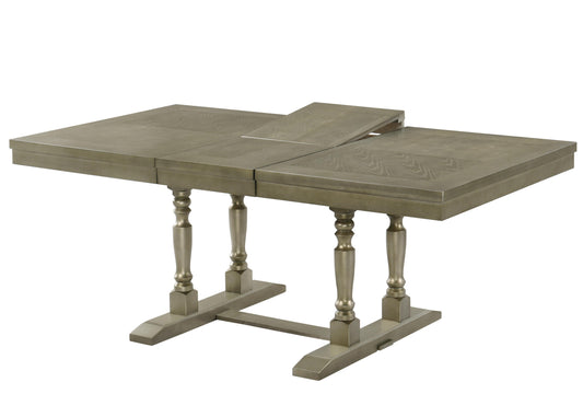 Eden Transitional Style Dining Table in Metallic finish Wood