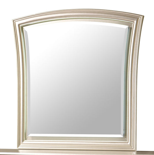 Faisal Transitional Style Mirror in Champagne finish Wood