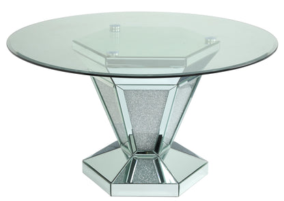 Diva Modern Style Dining Table in Silver and Glass