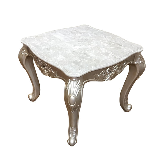 Emily Transitional Style End Table in Champagne finish Wood