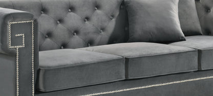 Clover Modern Style Gray Sofa with Steel Legs