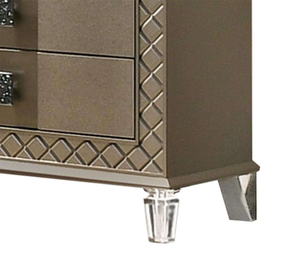 Coral Contemporary Style Dresser in Bronze finish Wood