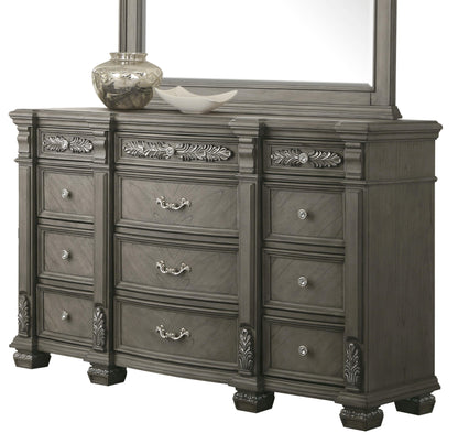 Silvy Transitional Style Dresser in Gray finish Wood