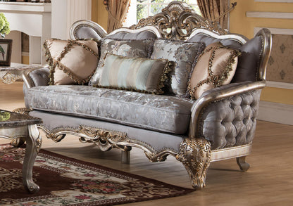 Oprah Traditional Style Loveseat in Metallic finish Wood