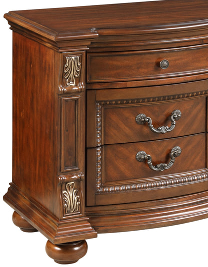 Viviana Traditional Style Nightstand in Caramel finish Wood