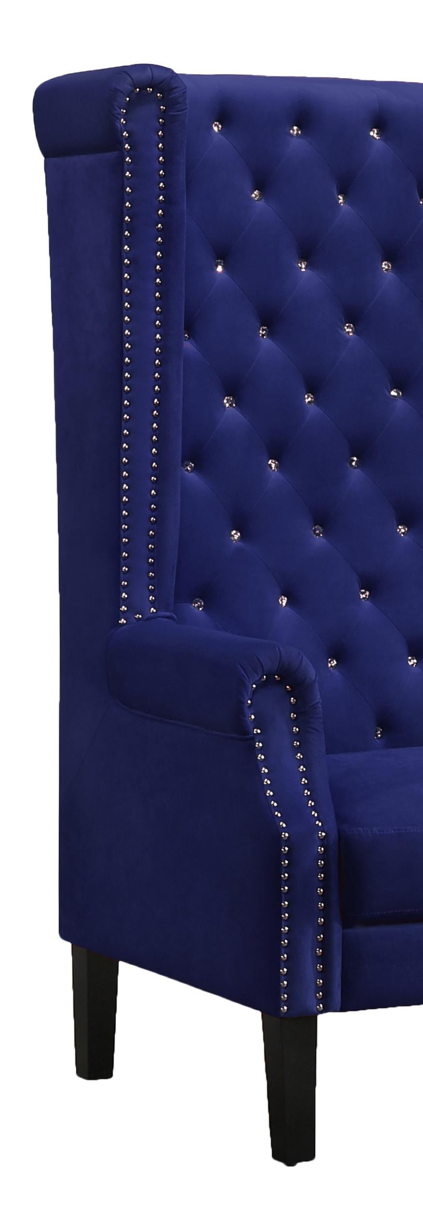 Bollywood Transitional Style Blue Accent Chair