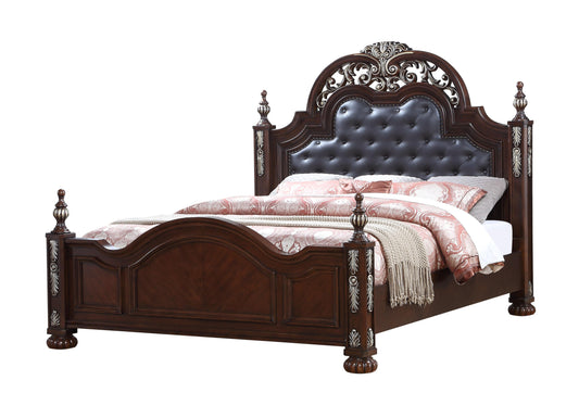 Rosanna Traditional Style King Bed in Cherry finish Wood