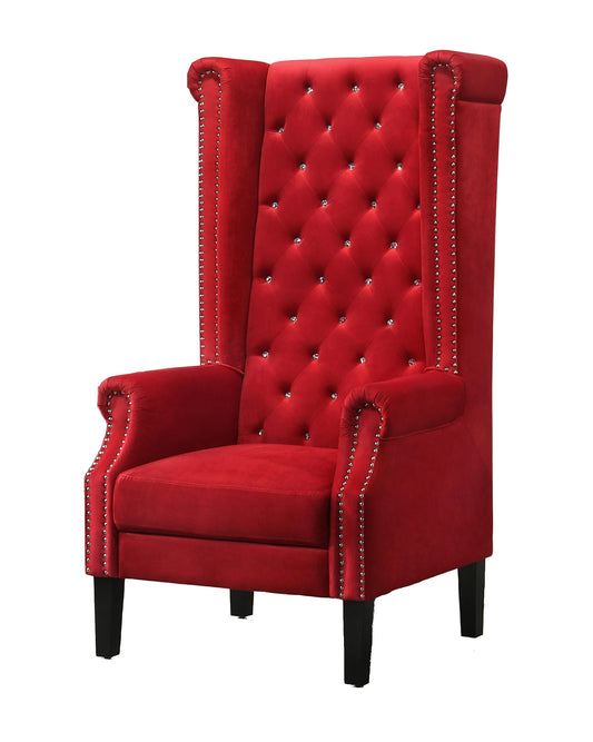 Bollywood Transitional Style Red Accent Chair