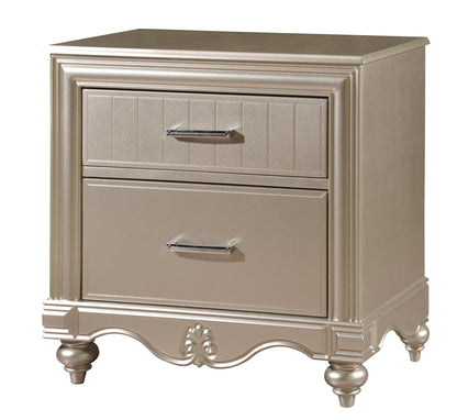 Faisal Transitional Style Nightstand in Champagne finish Wood